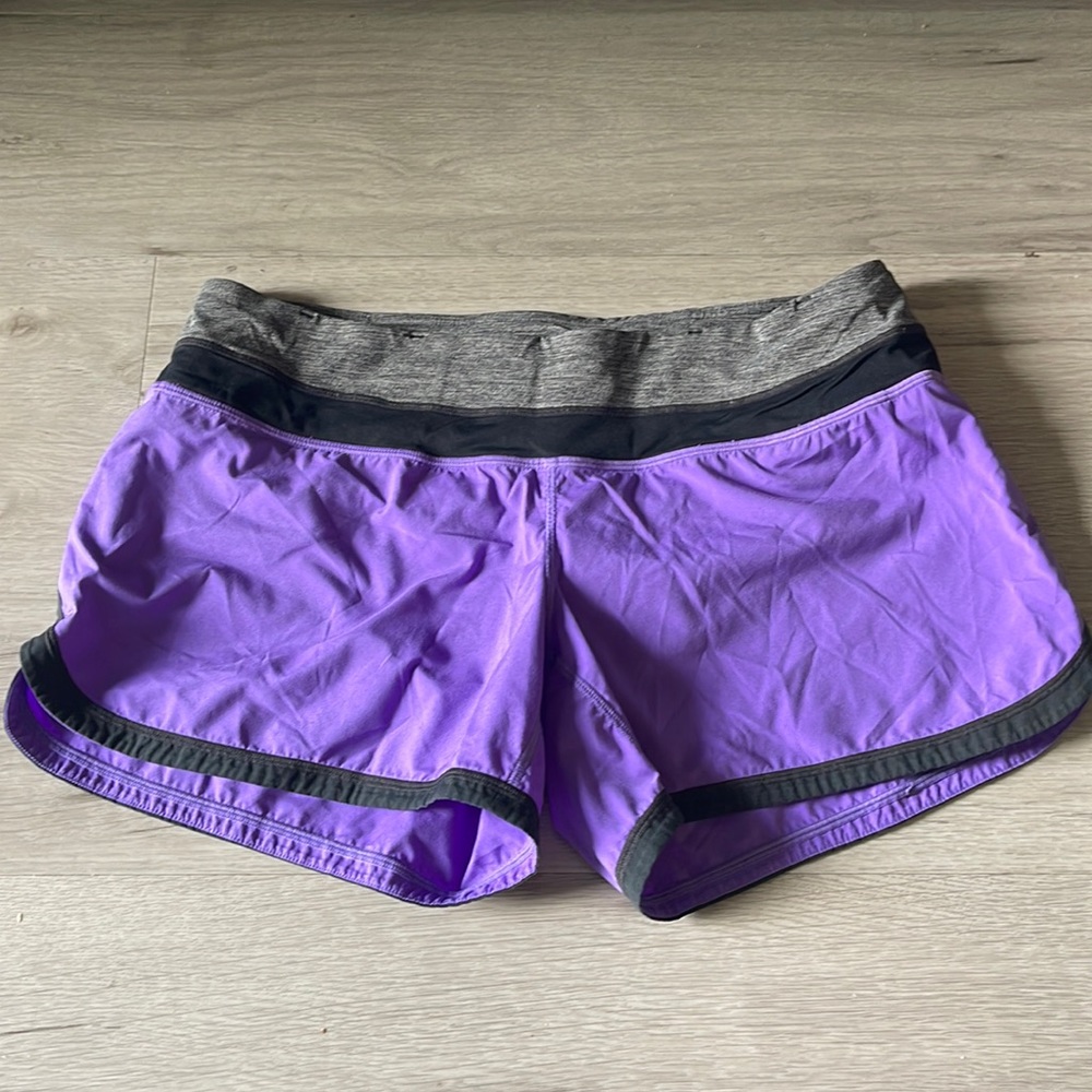 Purple 4 inch inseam lululemon shorts